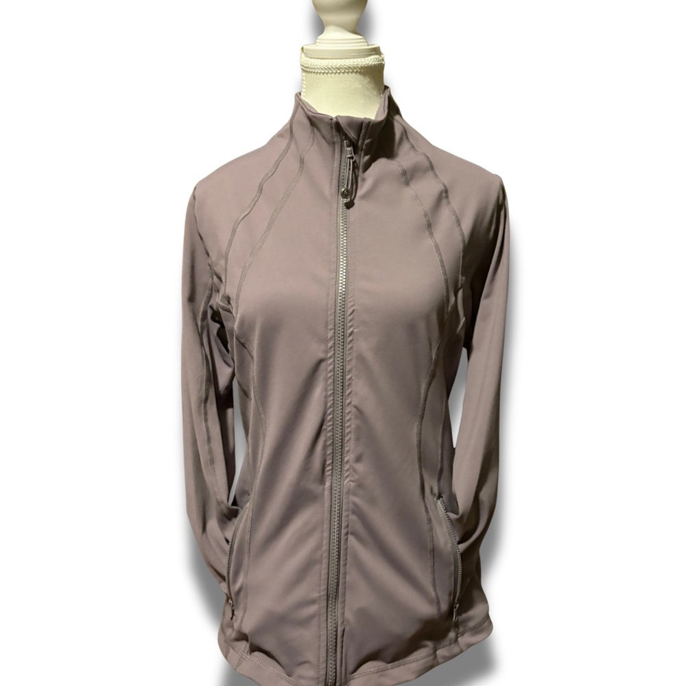 Lightweight Zip-Front Utility Jacket in Taupe